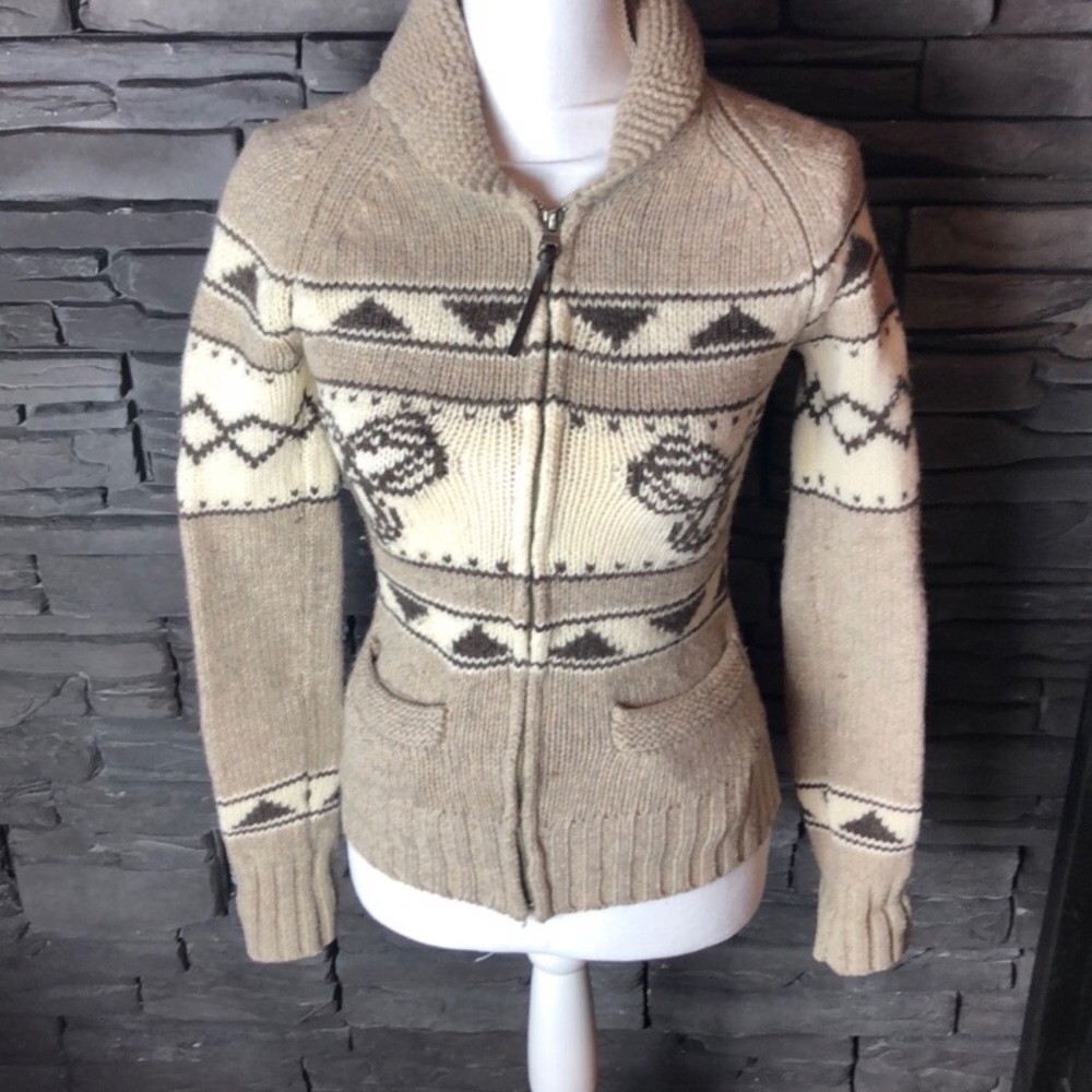 Aritzia TNA Sea to Sky Lambswool Sweater Jacket XS